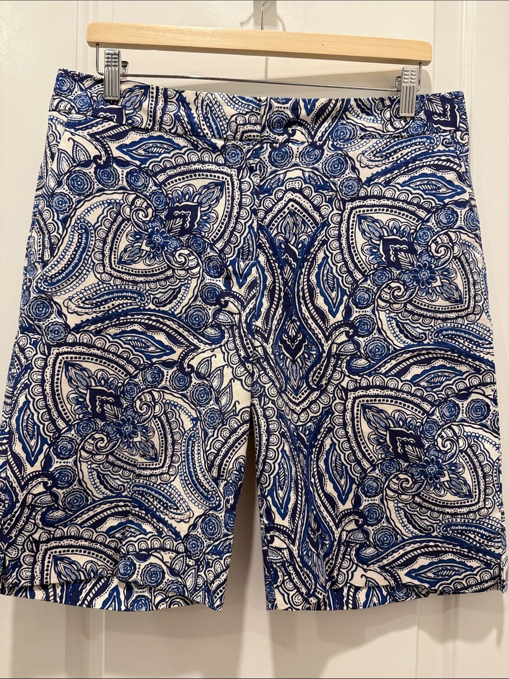 Talbots Navy and White Paisley Shorts